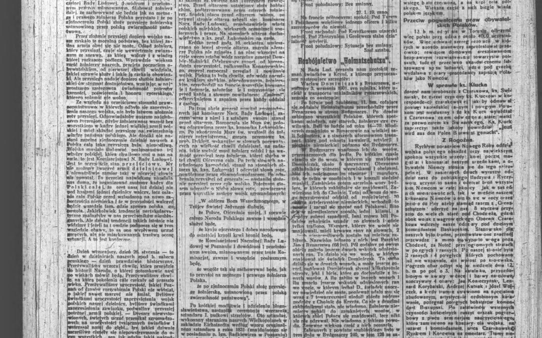 „Kurjer Poznański” – Przysięga Wojsk Wielkopolskich 26.01.1919r.